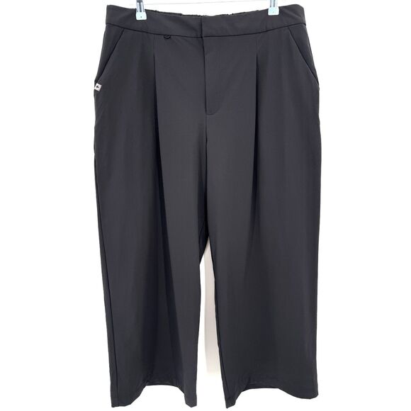 FIGS PRO Black High Waisted Wide Leg Trouser Scrubs Pants Size XLP XL Petite - Picture 2 of 7